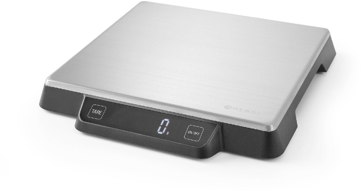 Bol.com HENDI Keukenweegschaal – 15 kg capaciteit – roestvast staal – nauwkeurig tot 1g – aanraakgevoelig – auto-tarra aanbieding