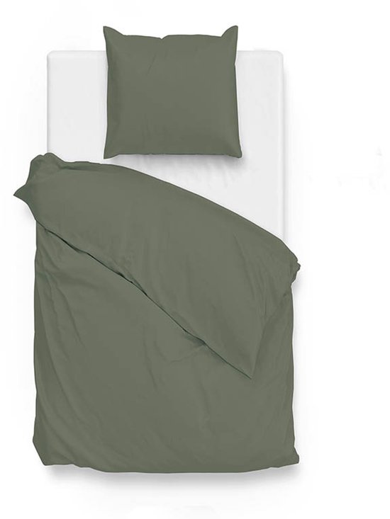 Zohome Dekbedovertrek Satinado - Effen Bedlinnen - 200x220 - Groen - Dekbedhoes van 100% Katoen-Satijn van Merkloos — afbeelding 5