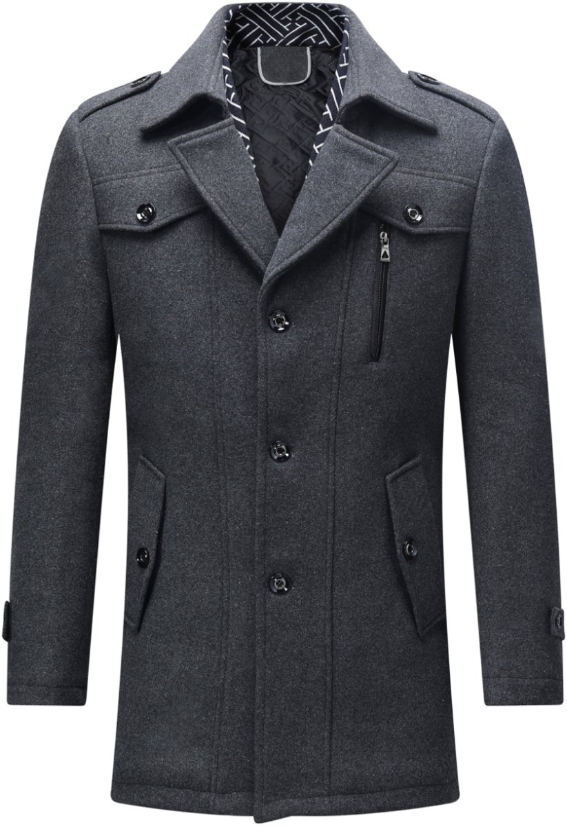 ALLTHEMEN Heren Parka Wollen Jassen - Korte Warme Winterjas- XS