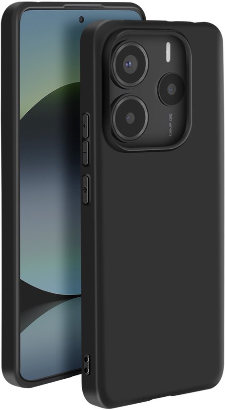 Coque Mayaxess Pour Xiaomi Redmi Note 14 4G - Silicone Souple Noir, Finition Mate, Fabriqué En France