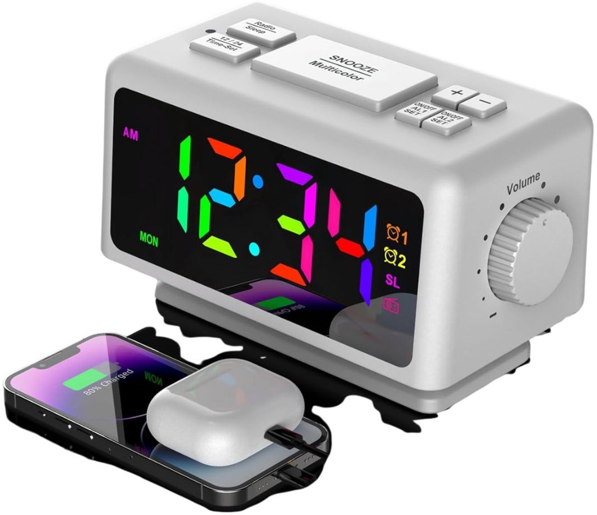 ApexArte® Klokradio met Wekker - Digitale Wekker - Wekkerradio - Wit