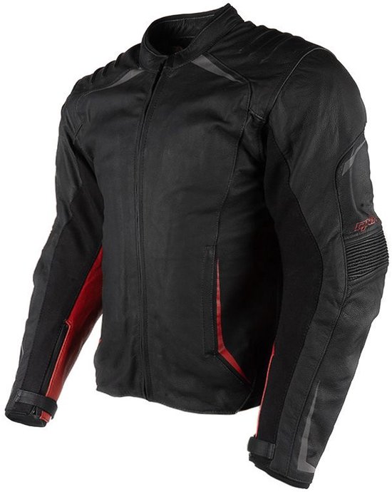 Motorjas ALONSO EVO Mannen|4-seizoenen|Zwart/Rood M CE-gekeurd van MOTOBLOUZ