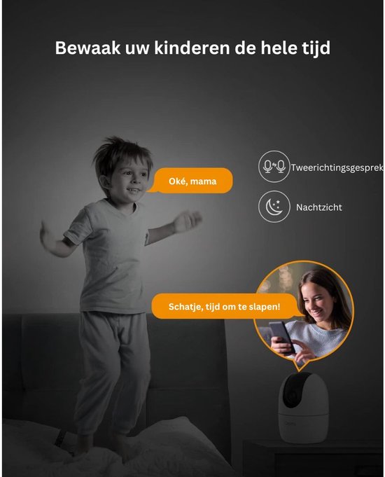 Veltro® Hondencamera - Huisdiercamera - Babyfoon met Camera en App - Baby Monitor - Full HD - Wit van Veltro — afbeelding 5