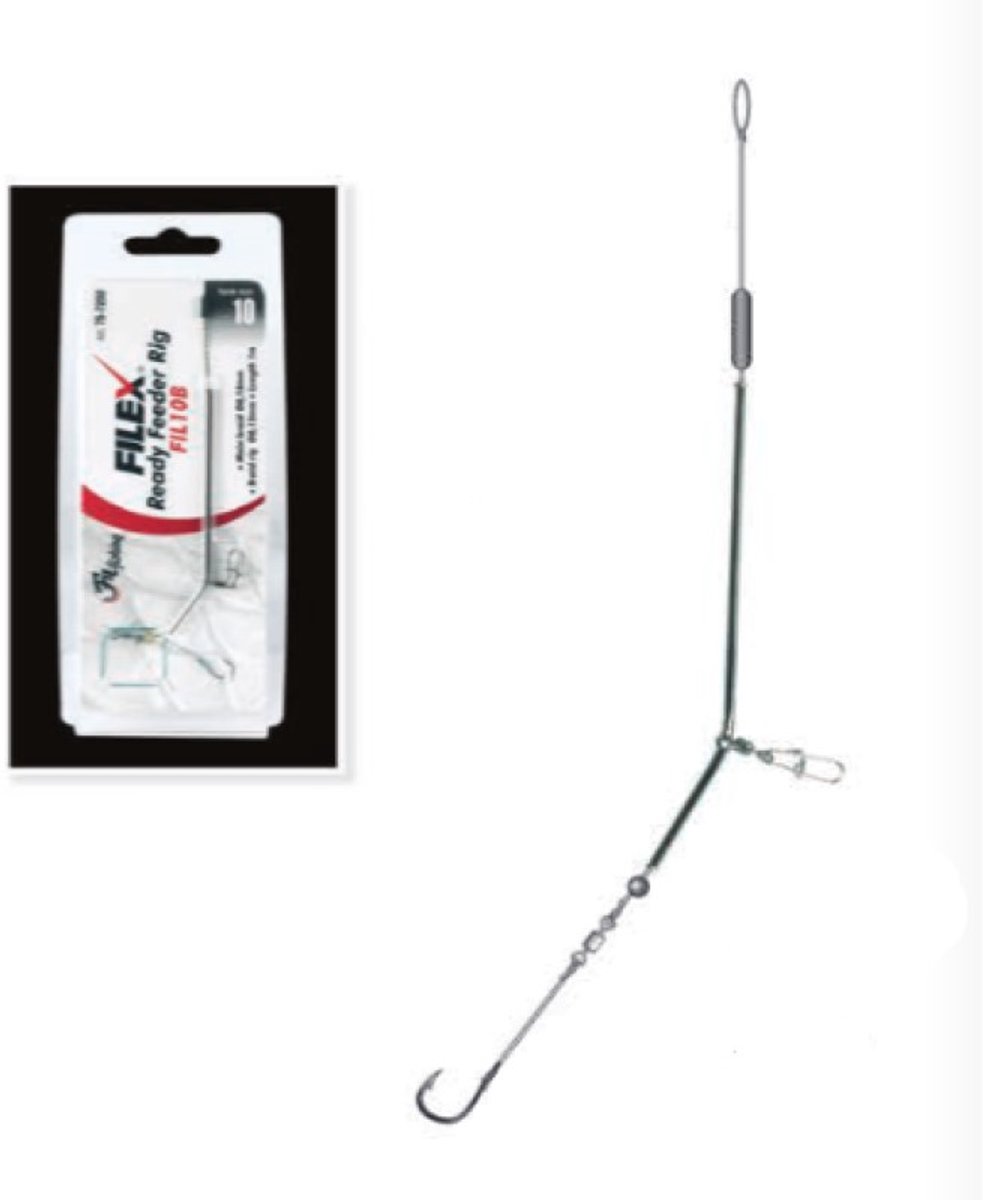 Filex Ready Feeder Rig B - Haakmaat #12 - 1m - Braid - Complete Feeder Vissen Montage - Kant-en-klare Witvis onderlijn - Witvissen