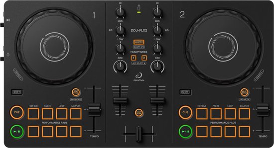 Foto: Pioneer ddj flx2 dj controller 2 kanalen zwart
