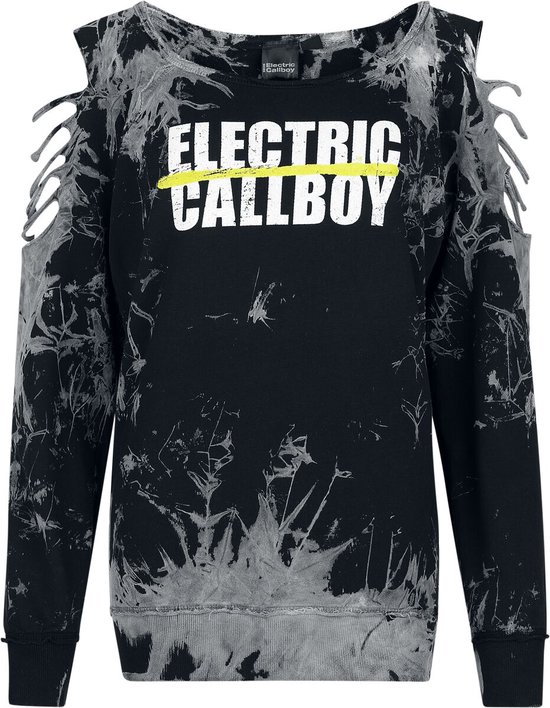 Sweat-shirt Electric Callboy Spray Smile noir-gris M Femme