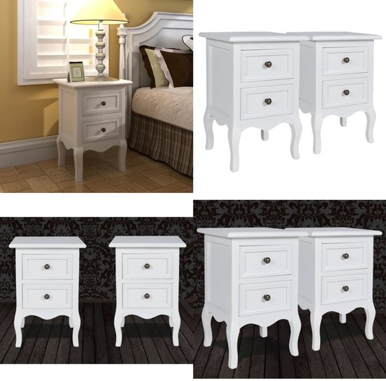 Table D'appoint Blanche Avec Tiroir – 27 X 27 X 65,5 Cm – MDF Et Pin – Pour Chambre, Salon – Fixation Murale Incluse