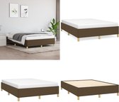 vidaXL - Bedframe - zonder - matras - stof - donkerbruin - 140x200 - cm
