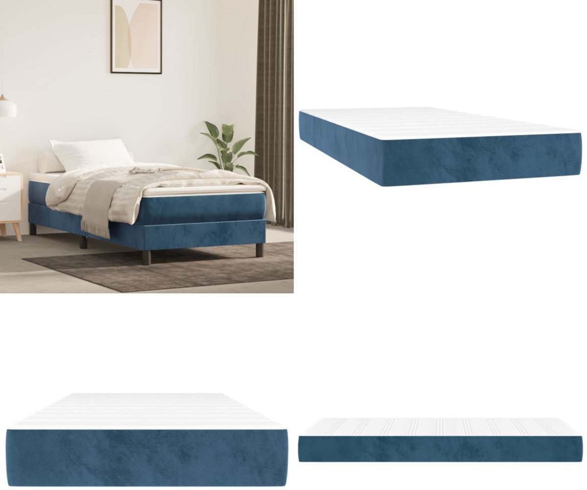 vidaXL Pocketveringmatras 80x200x20 cm fluweel donkerblauw - Pocketveringmatras - Pocketveringmatrassen - Matras - Pocketvering Matras