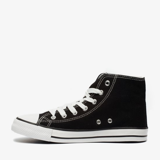 Baskets hautes en toile pour femmes noires - Taille 36