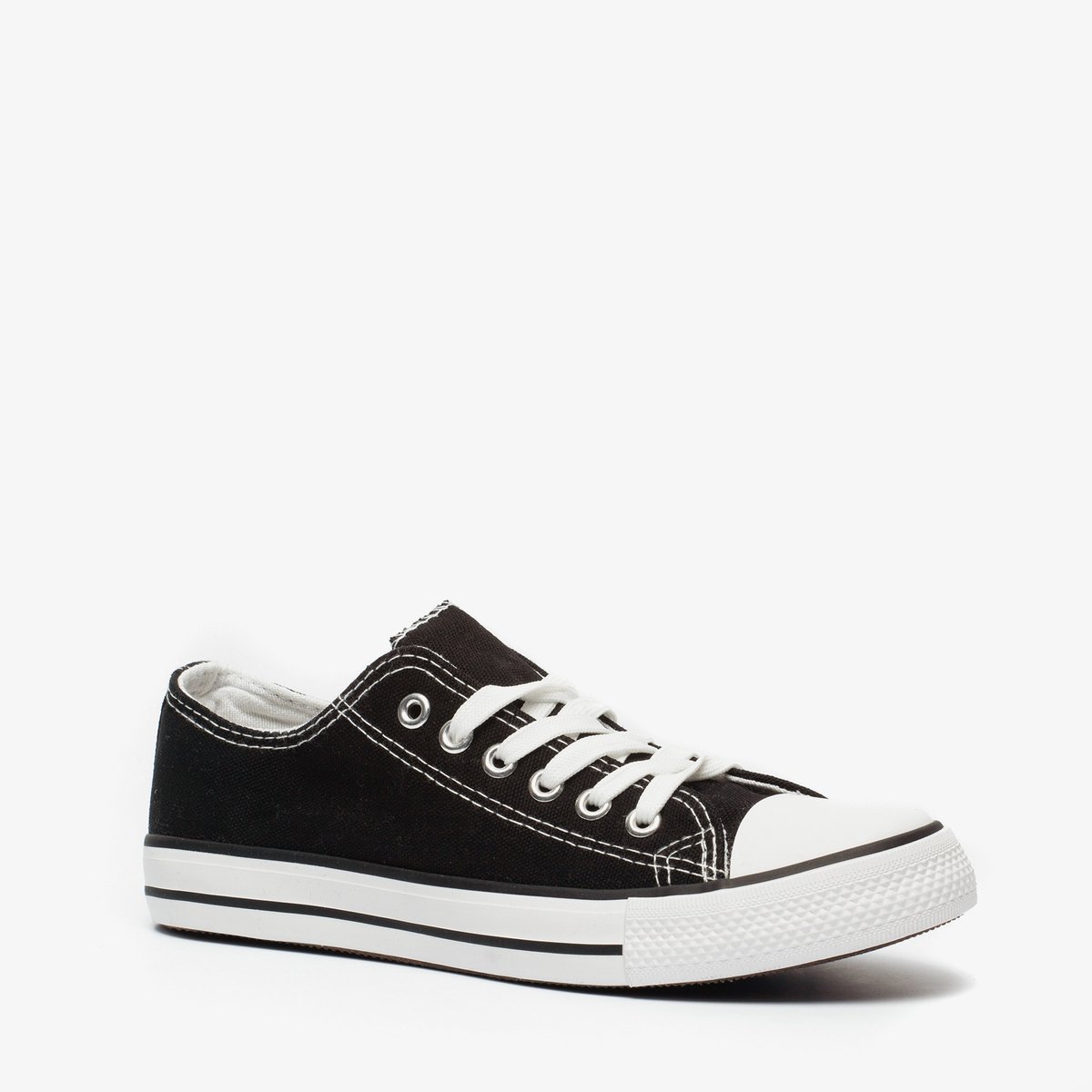 Lage canvas dames sneakers zwart - Maat 39 op Prijzenvolger.com