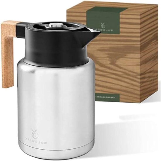 Blumtal - Geïsoleerde kan – Thermoskan 2 liter van roestvrij staal – Dubbelwandig geïsoleerd – Koude en warme karaf – Zwart