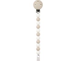 Nattou SILICONE Fopspeenketting - 21 cm - Klei/Wit