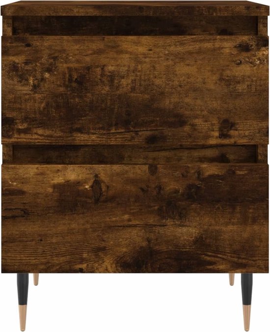 vidaXL Nachtkastje met metalen poten 40x30x50 cm bruin