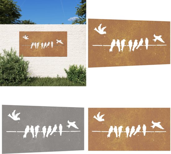 vidaXL Wanddecoratie tuin bamboe-ontwerp 105x55 cm cortenstaal vidaXL Wanddecoratie tuin bamboe-ontwerp 105x55 cm cortenstaal