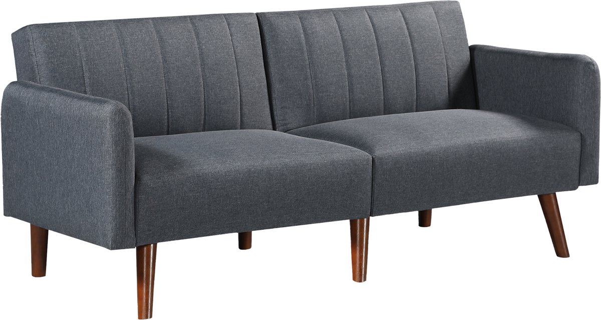 Slaapbank Malå tweezitsbank 175x70x72 cm grijs [en.casa]