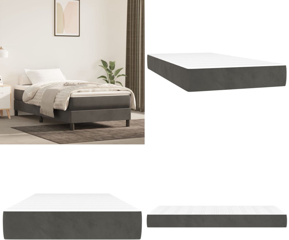 vidaXL Pocketveringmatras 80x200x20 cm fluweel donkergrijs - Pocketveringmatras - Pocketveringmatrassen - Matras - Pocketvering Matras