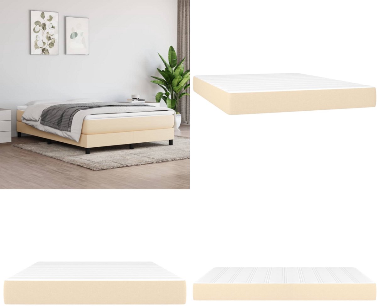 vidaXL Pocketveringmatras 140x190x20 cm stof crèmekleurig - Pocketveringmatras - Pocketveringmatrassen - Matras - Pocketvering Matras