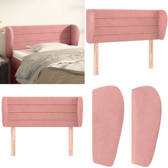 vidaXL - Tête de lit - avec - bords - 103x23x78/88 - cm - velours - rose