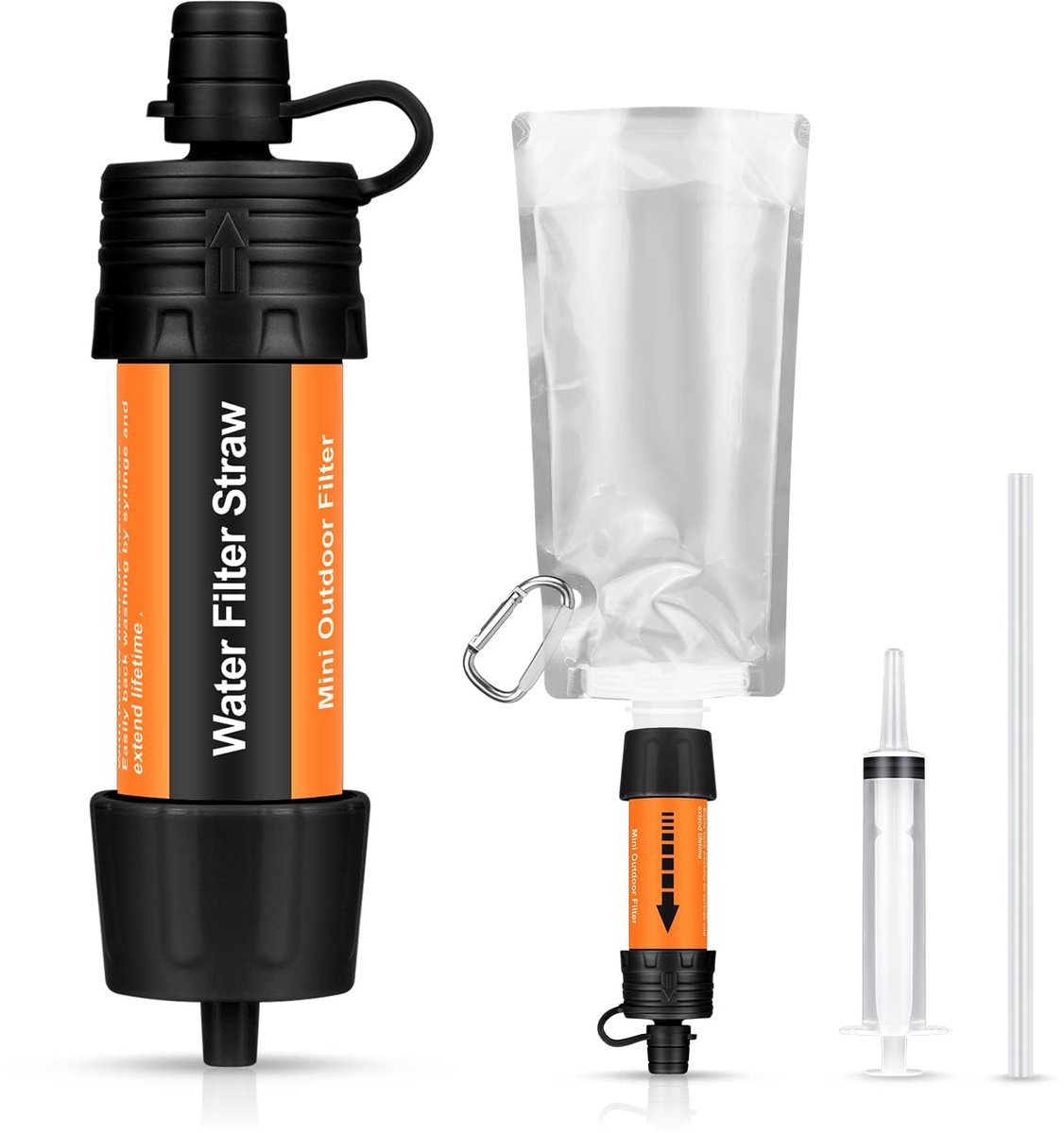 Camping Waterfilter voor Buiten, 5000 Liter Capaciteit, Verwijdert 99,99% Bacteriën en Parasieten