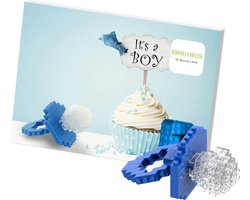 Postkaart Babykaartje Jongen - Brixies- Bouwsteentjes