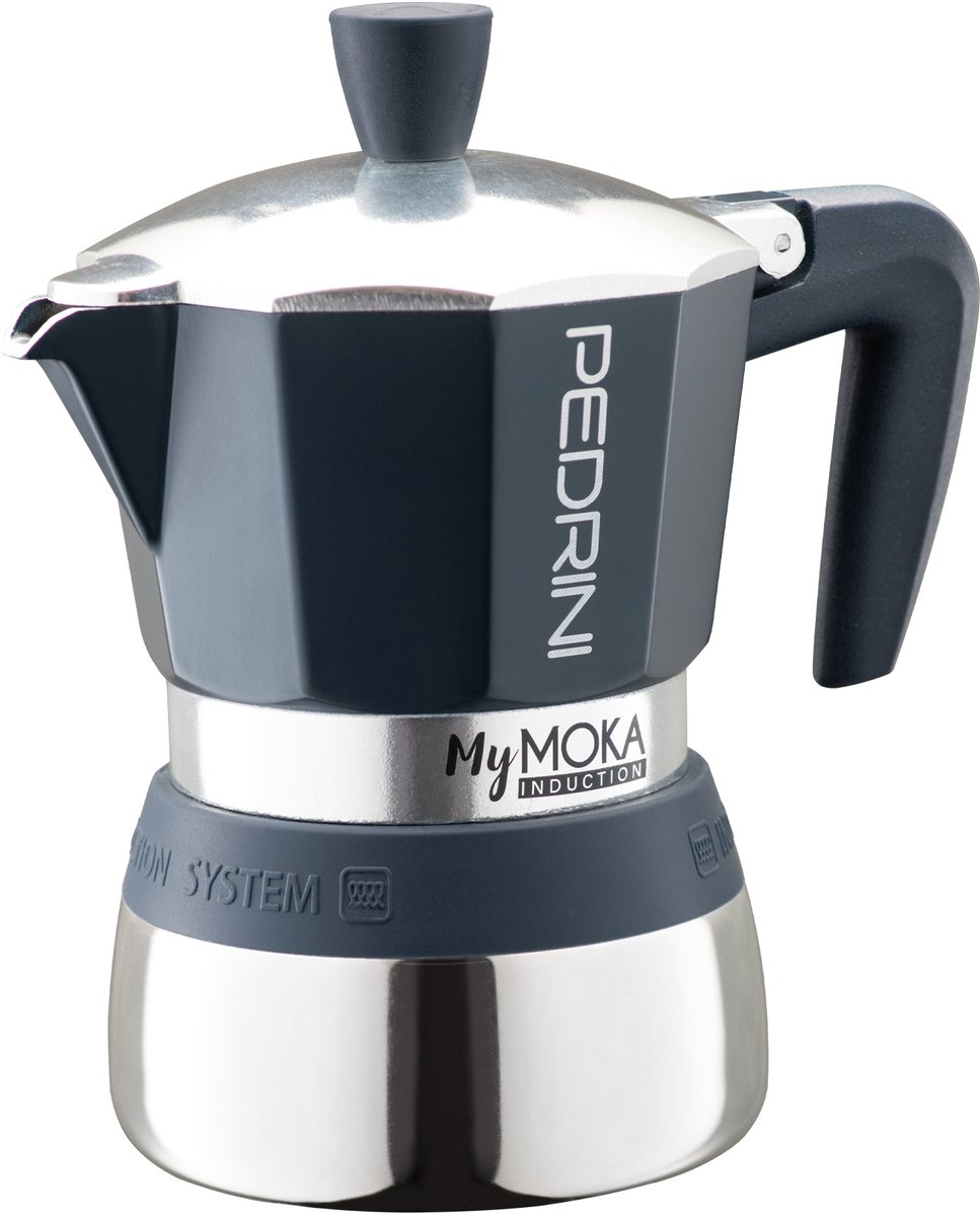 Pedrini MyMoka induction Moka pot Blauw, Roestvrijstaal