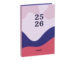 Brepols agenda 2025-2026 - Student COLOR CAMO - Schoolagenda - 1 week op 2 pagina's - Stevige omslag - Weekoverzicht - Roze - 9 x 16 cm