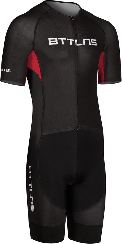 BTTLNS trisuit - triathlon pak - trisuit korte mouw heren - Chimera 1.0 - zwart-rood - S