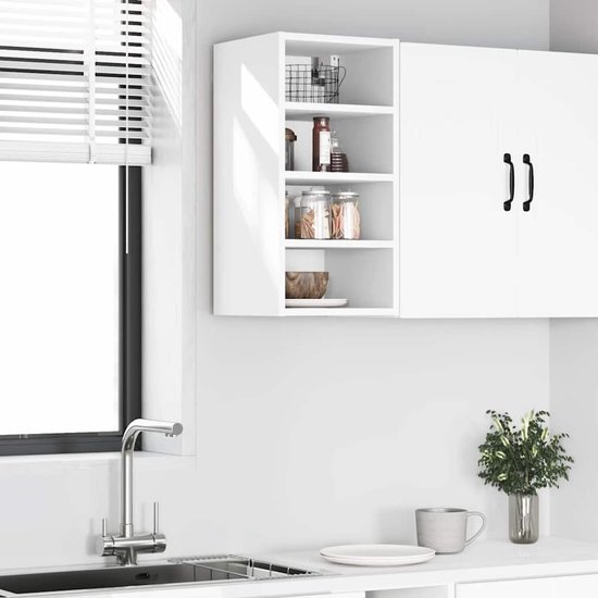 vidaXL Armoire Murale 60x20x30 cm Blanc Bois d'ingénierie vidaXL Armoire Murale 60x20x30 cm Blanc Bois d'ingénierie