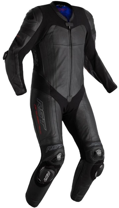 Combinaison en cuir RST Pro Series Evo Airbag CE pour homme, noir, taille 46 – Combinaison une pièce