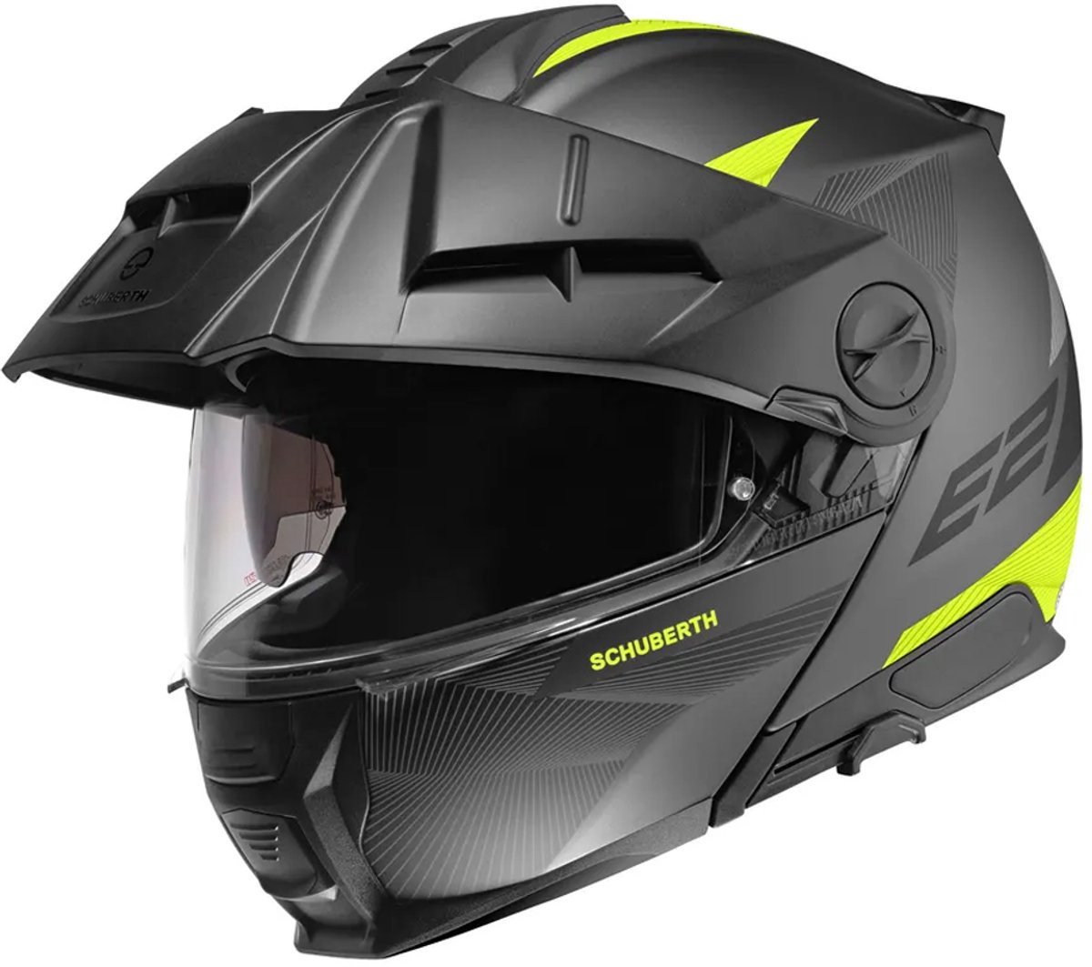 Schuberth E2 Defender Black Yellow Modular Helmet XL - Maat XL - Helm