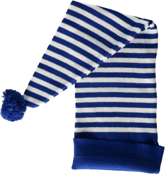 Bonnet de nuit bleu / blanc