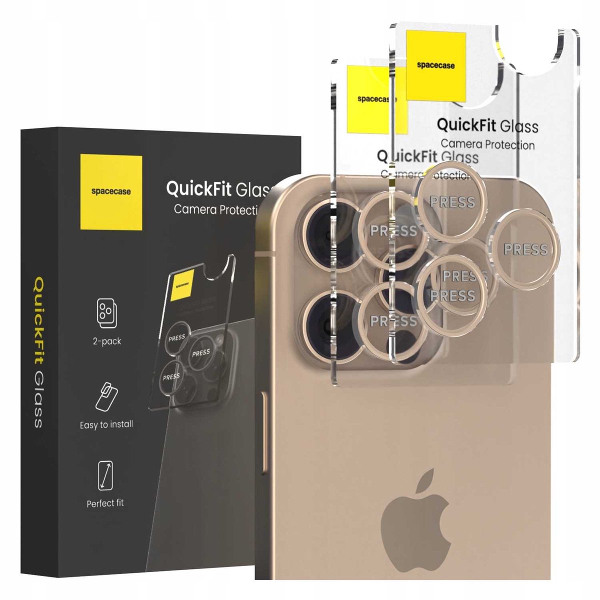 Spacecase Gehard Glas Voor Camera Voor Iphone 16 Pro Max Desert Titan