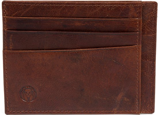 Porte-cartes Montreal en cuir marron foncé RFID