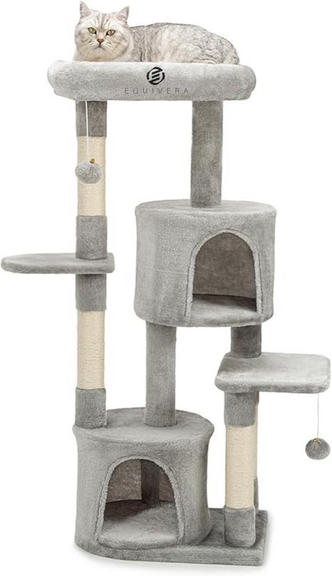 TRIXIE Adriano 44466 Speelhuis voor katten, 118 cm, grijs, krabpaal met meerdere verdiepingen, met grotten voor katten en verschillende slaapmogelijkheden, moderne kattentoren TRIXIE Adriano 44466 Speelhuis voor katten, 118 cm, grijs, krabpaal met meerdere verdiepingen, met grotten voor katten en verschillende slaapmogelijkheden, moderne kattentoren