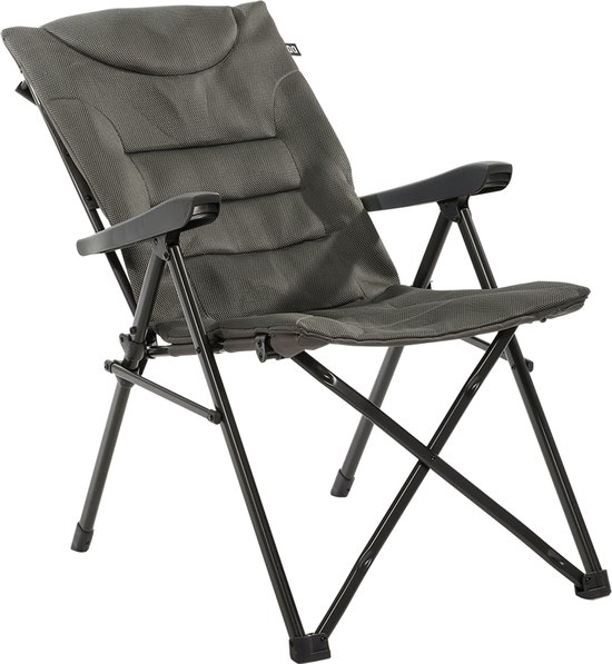 Travellife Barletta Cross Campingstoel Antraciet - Ventilerende en weerbestendige Airmesh bekleding - 120 kg draagvermogen - Inclusief draagtas — afbeelding 2