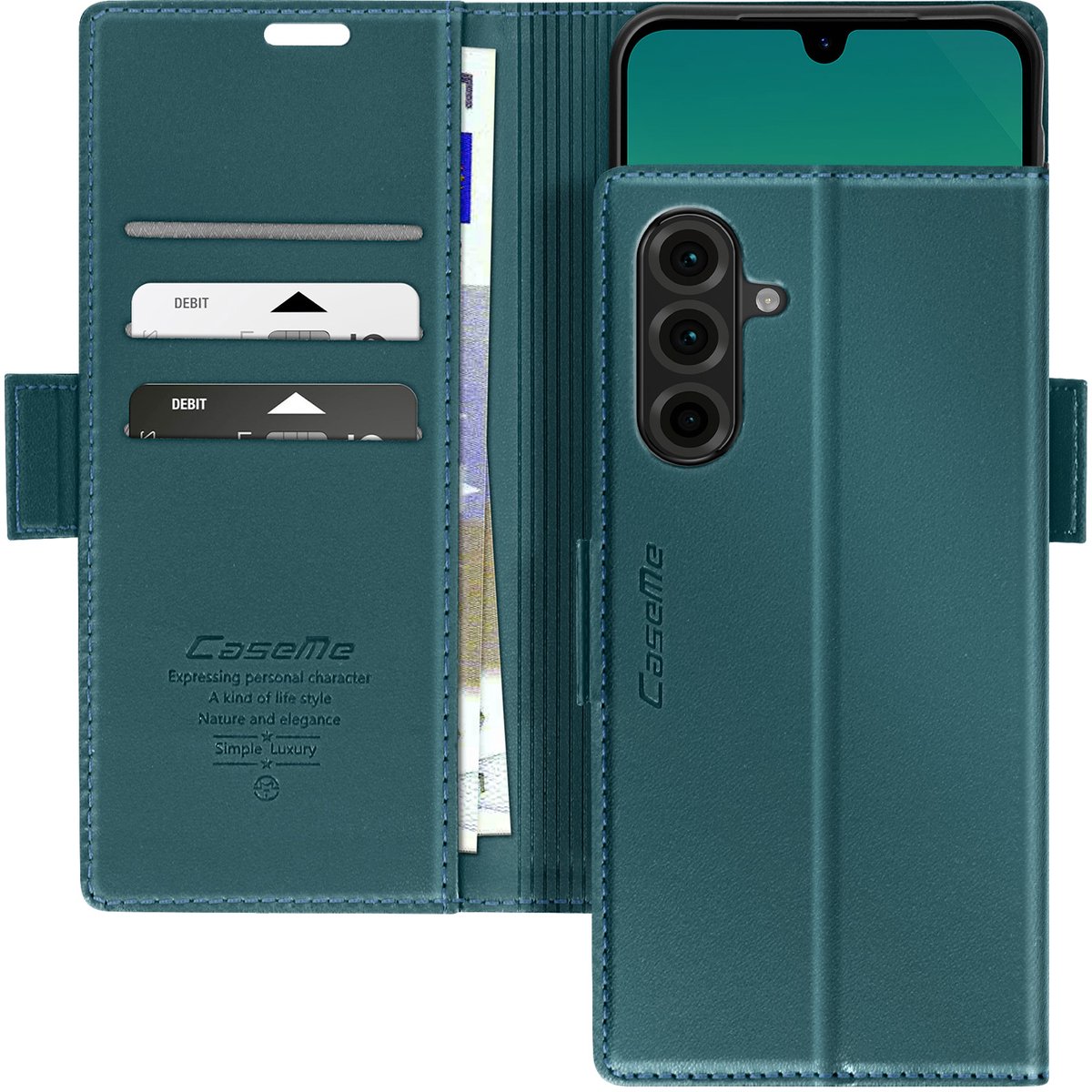 Avizar Beschermhoesje Geschikt voor Samsung Galaxy A26 Anti-RFID portemonnee, Groen