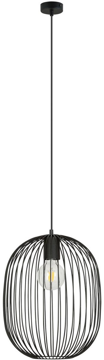 Euluna - hanglamp - 1licht - staal - H: 40 cm - E27 - zwart