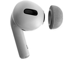 Foam eartips geschikt voor Airpods Pro (2) - licht grijs - 6× Large - zachte memory foam opzet oortjes - foamigo®