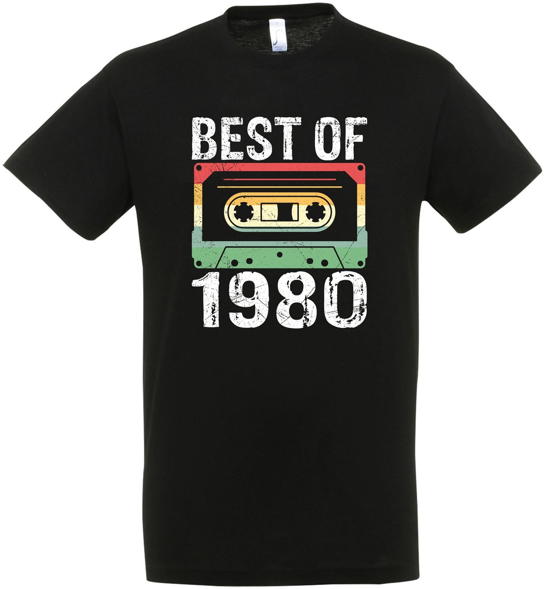 Best Of 1980 T-shirt - Verjaardag en feest cadeau - Cadeau tip - 45 jaar cadeau - 45 jaar - T-shirt - Cassetteband - 1980 - Heren - Vader Cadeau - Maat L