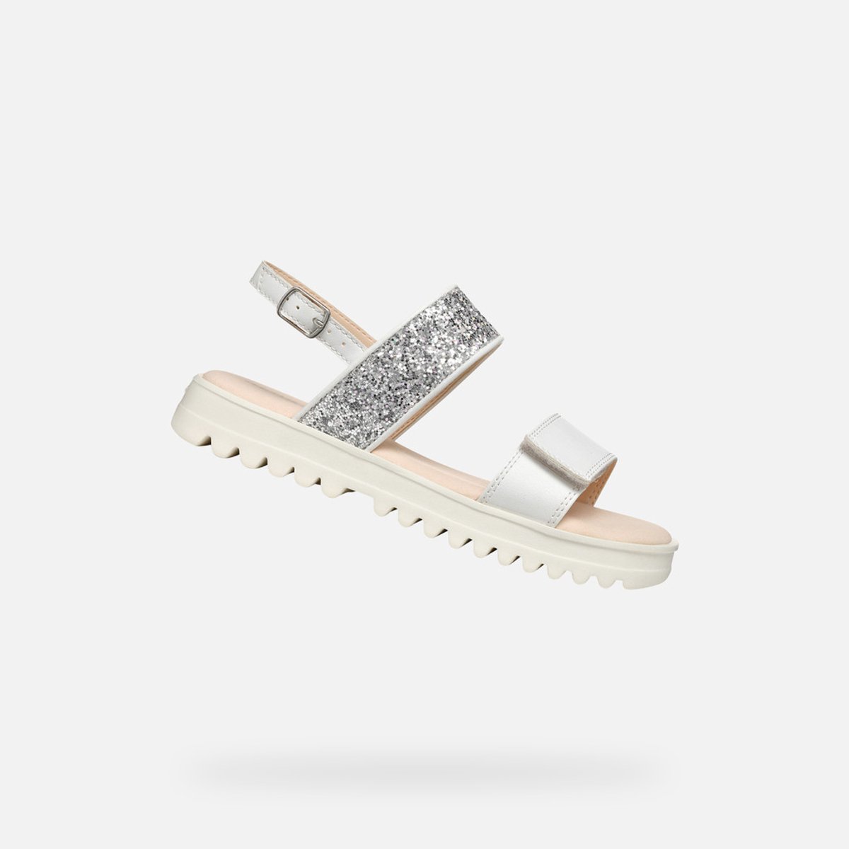 GEOX SANDAL CORALIE MEISJES Sandalen - WIT/LICHTZILVER - Maat 28