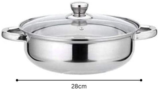 Stoompan van Roestvrij Staal - 28 cm Inductie Kookgerei,Roestvrij