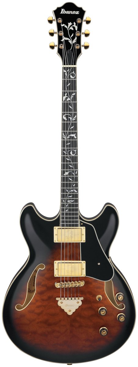 Ibanez Artcore Expressionist AS93QMSP-DB Dark Brown Sunburst - Semi-akoestische gitaar