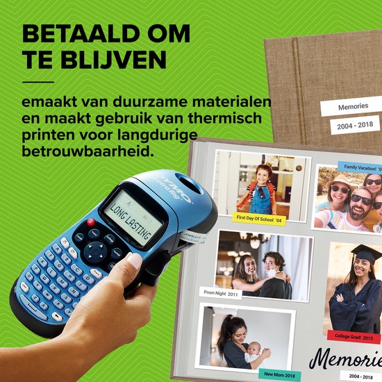 DYMO LetraTag LT-100H Labelprinter - Labelmaker met ABC-toetsenbord voor thuis en op kantoor - Blauw