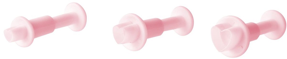 Set van 3 uitsteekvormen met hart en drukknop voor suikerpasta Zenker Candy