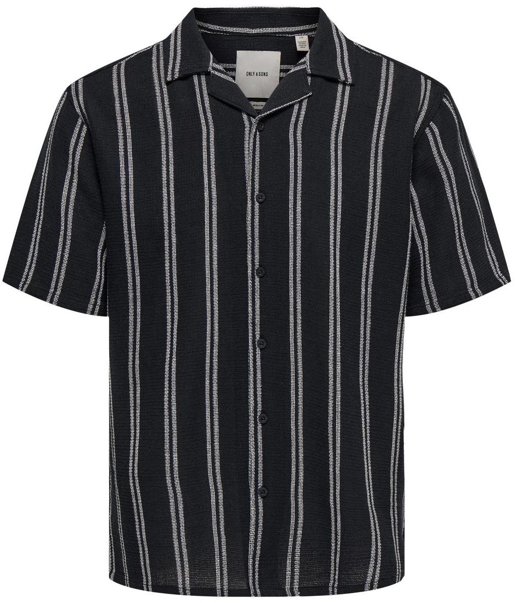 ONLY & SONS ONSTREV LIFE REG STRIPE SS SHIRT NOOS Heren Overhemd - Dark Navy