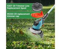 Gardena 5307-20 Vervangende trimmerspoel met 5344-20 deksel, 6,1 m spoellijn en deksel voor turbotrimmer Easycut 400 Art.8846 ComfortCut450 Art.8847 PowerCut Art.8848 (3 spoel + 1 deksel)