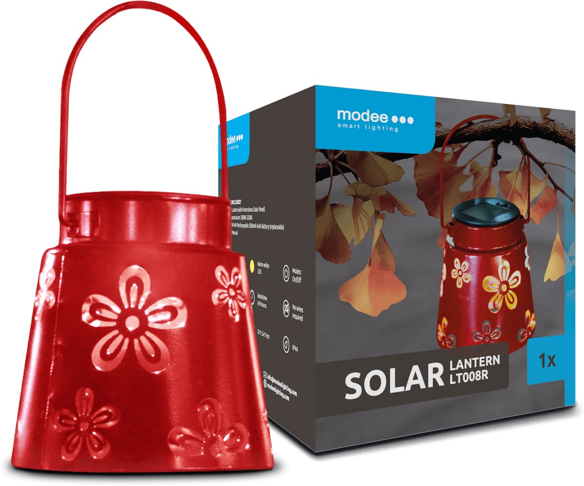 Modee Lighting - LED Solar Lamp - 3000K Warm wit - 11x11x5cm - LT008R