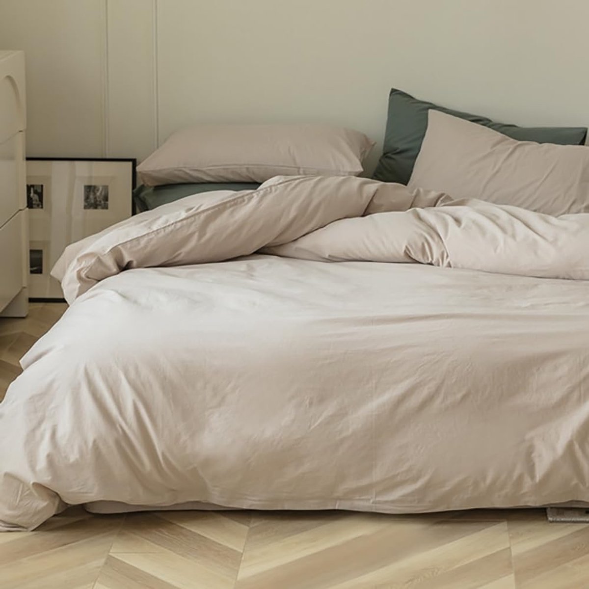 My Ninki ® Zacht en Onderhoudsvrij Microvezel Beddengoed Set met Ritssluiting in Beige