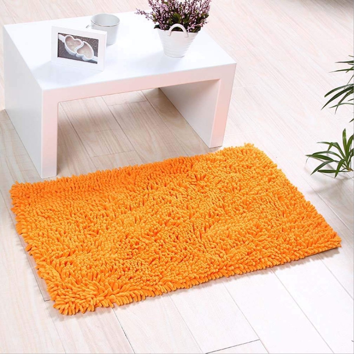 My Ninki ® Zachte Antislip Badmat Met Hoog Absorptievermogen, Ideaal Voor Douche En Toilet, 40 x 60 cm, Oranje